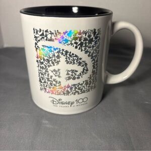 Disney 100th Anniversary White and Black iridescent mug